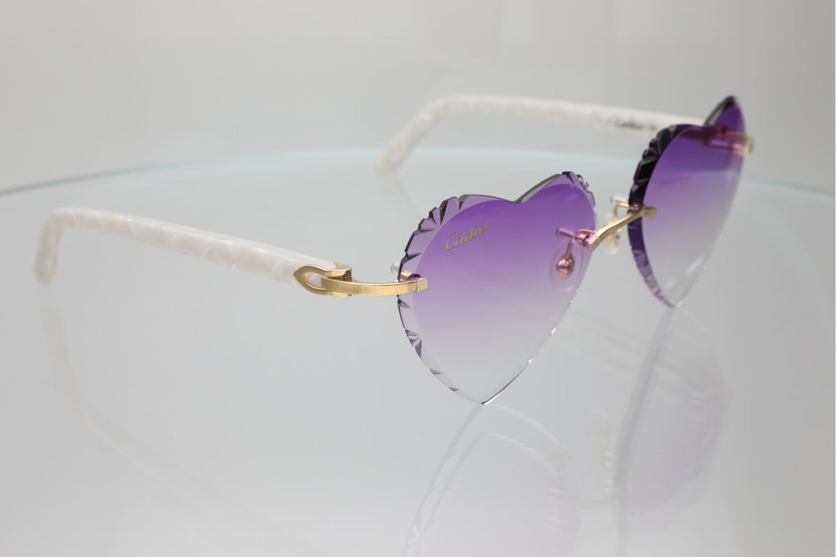 ‘HEART’ GOLD WHITE ACETATE